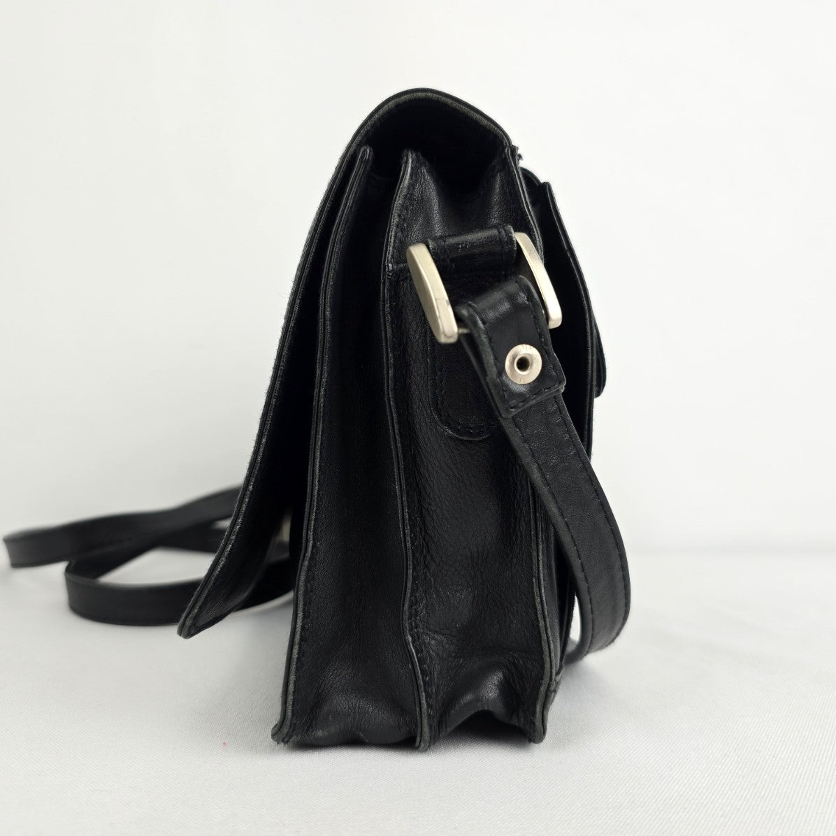 Derek Alexander Black Leather Crossbody Purse