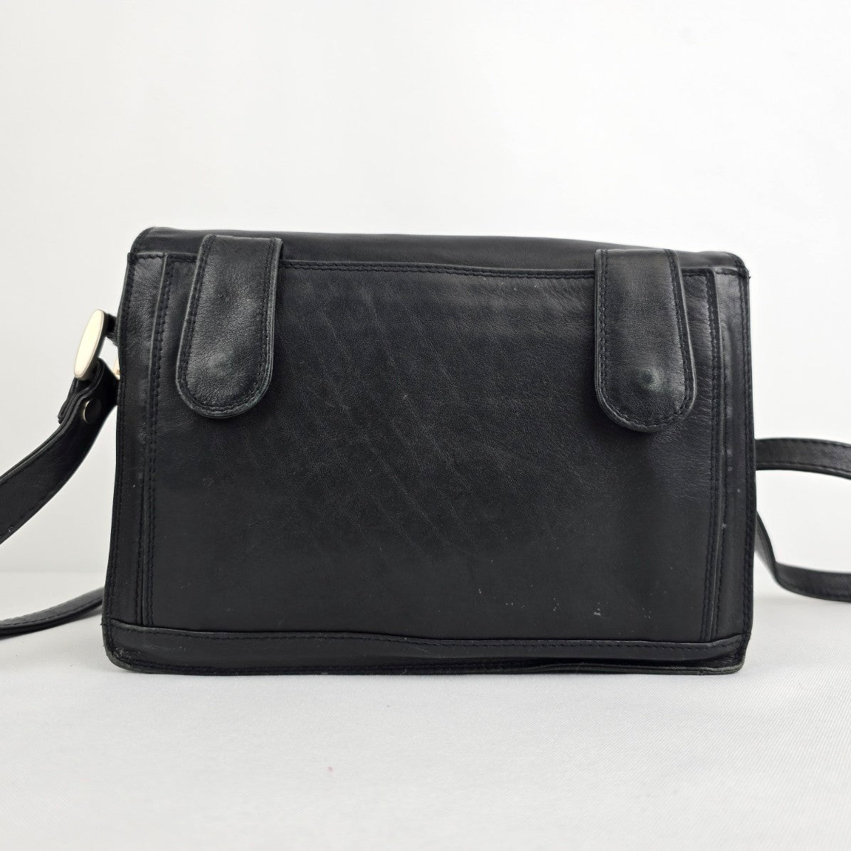 Derek Alexander Black Leather Crossbody Purse