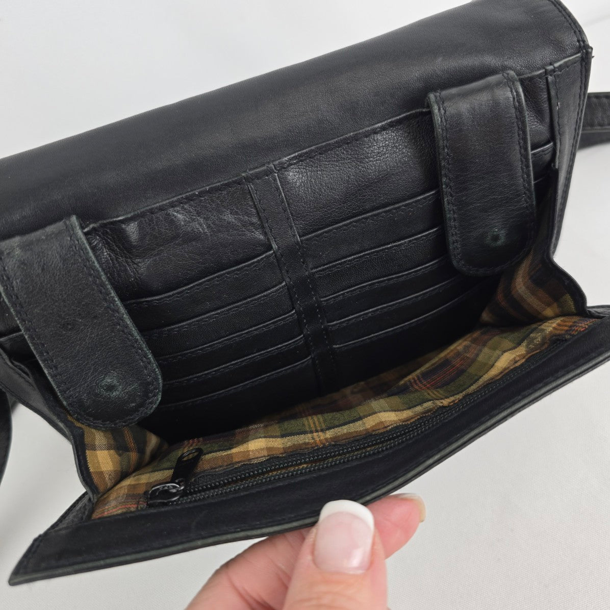 Derek Alexander Black Leather Crossbody Purse