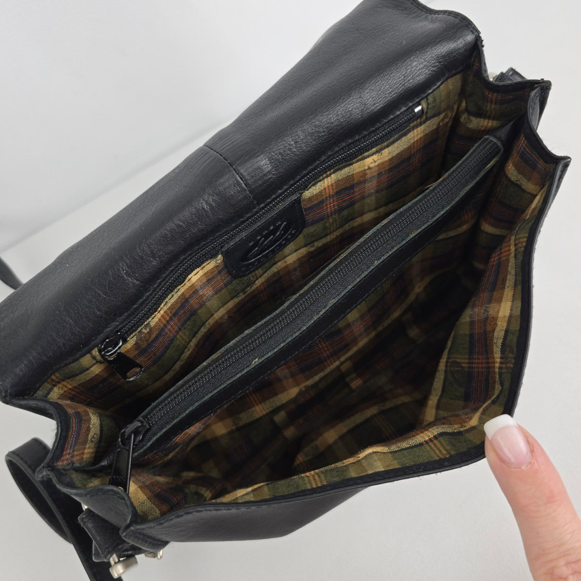 Derek Alexander Black Leather Crossbody Purse