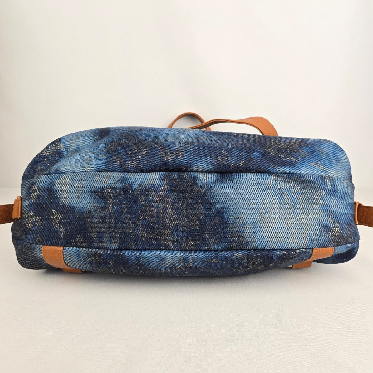 MMS Blue Denim Studded Shoulder Purse