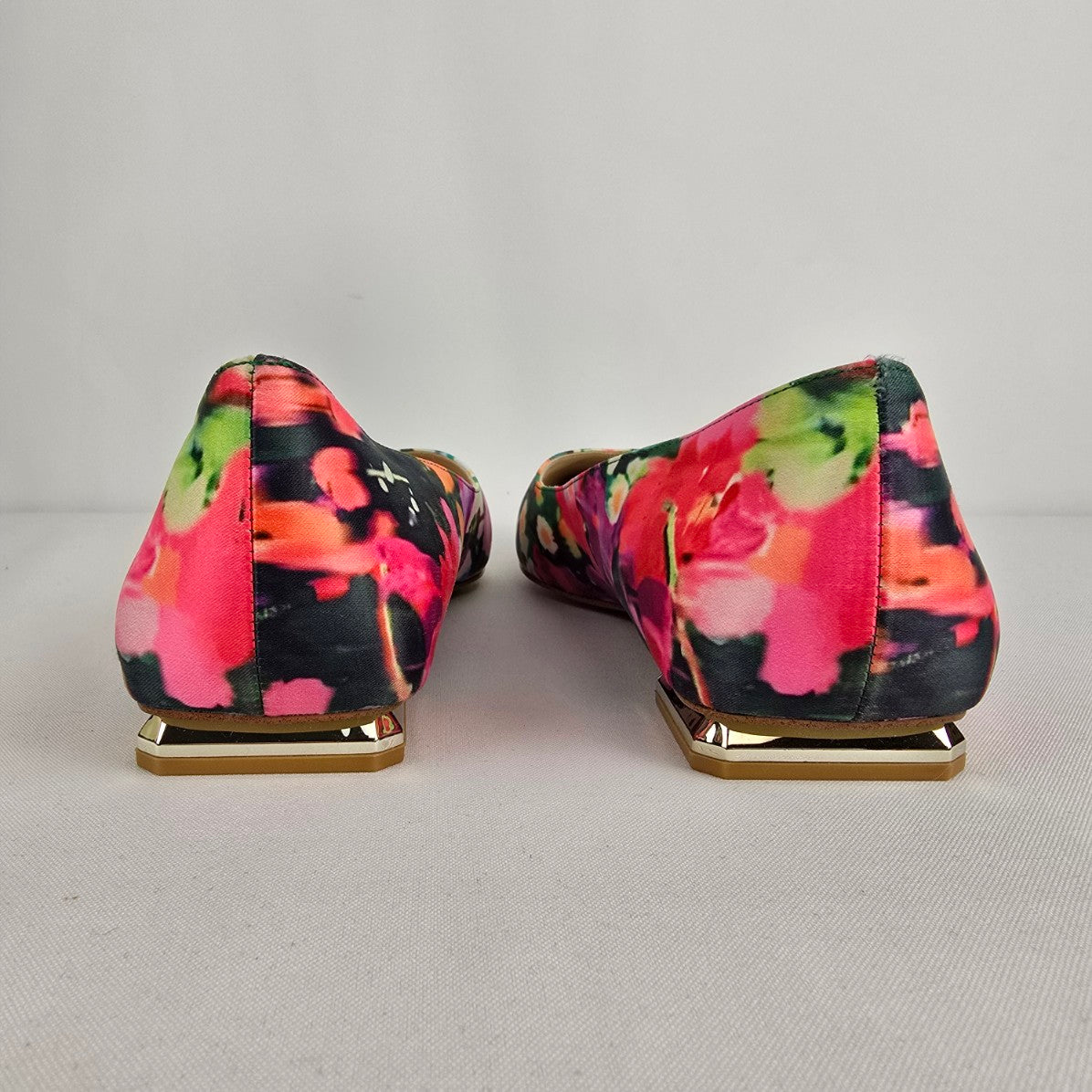 Marc Cain Floral Printed Satin Ballerina Flats Size 10
