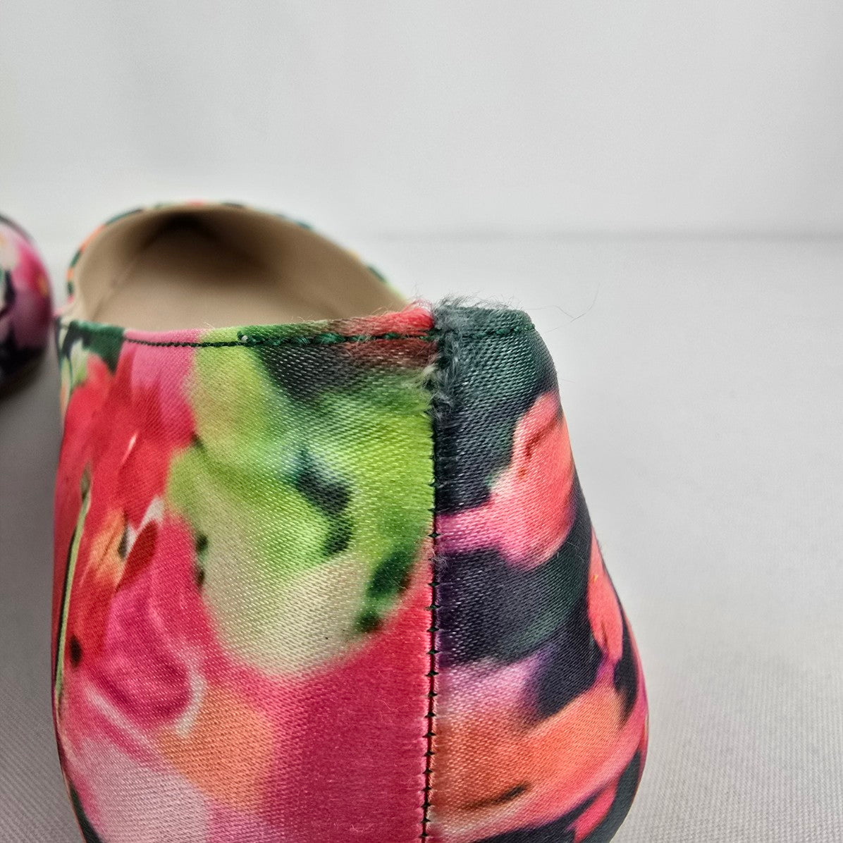 Marc Cain Floral Printed Satin Ballerina Flats Size 10