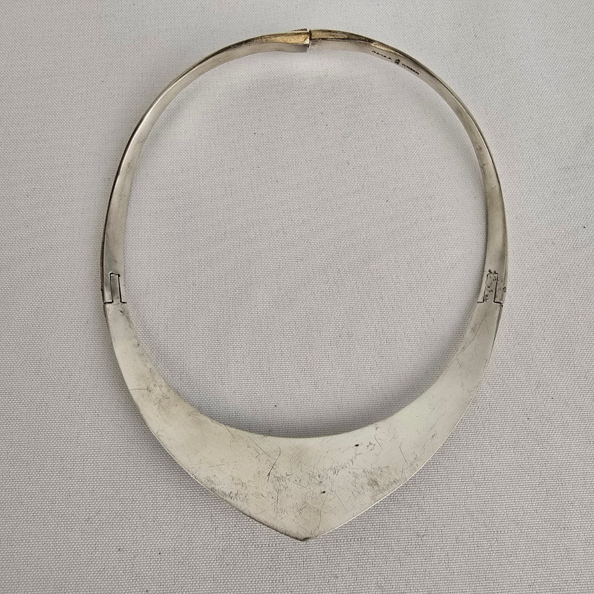 Vintage Taxco Sterling Silver 925 Turquoise Collar Heart Necklace