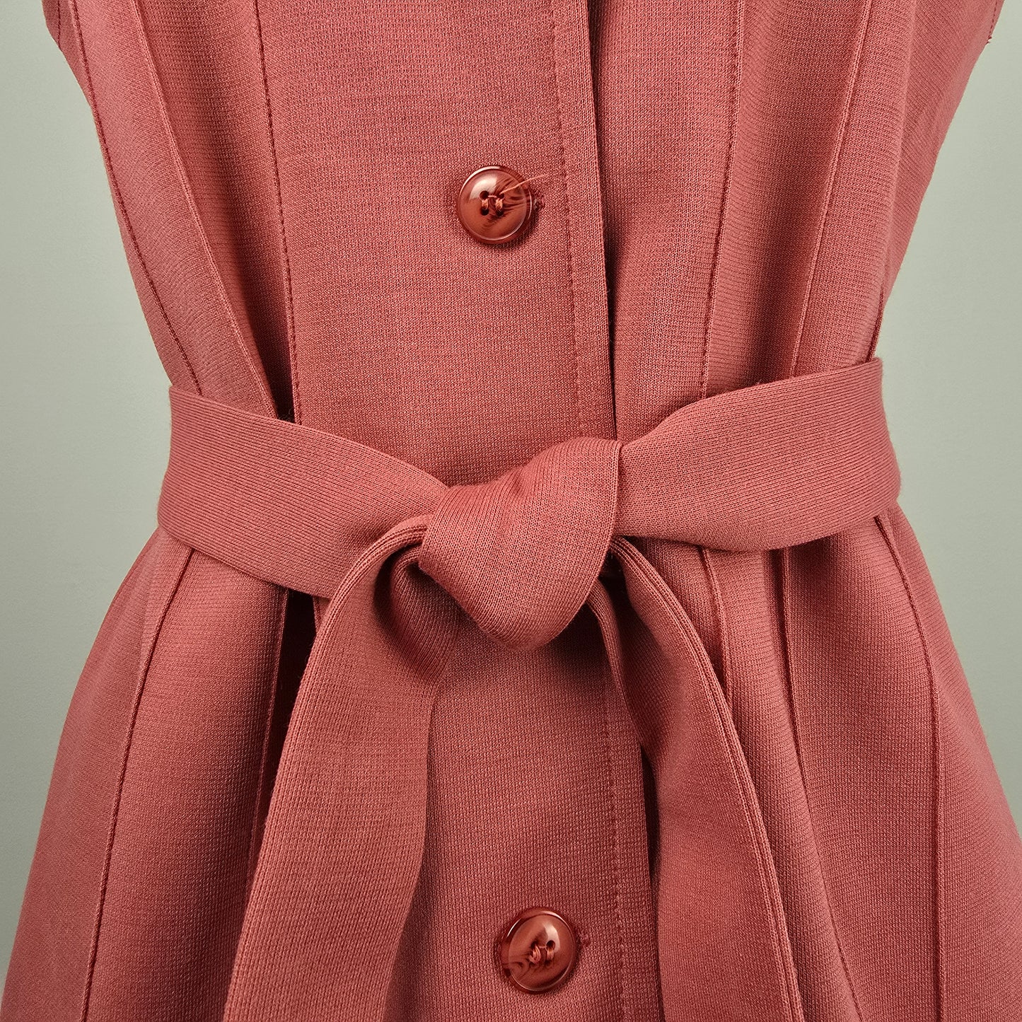 Vintage White Stag Pink Button Up Belted Vest Size M/L