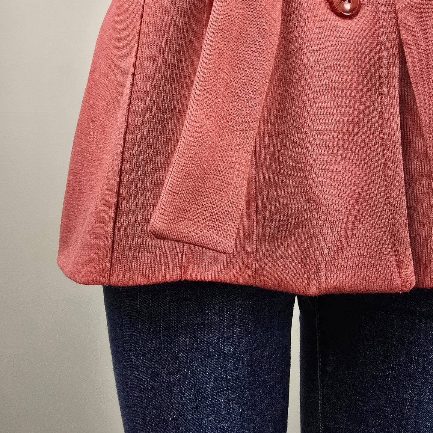 Vintage White Stag Pink Button Up Belted Vest Size M/L