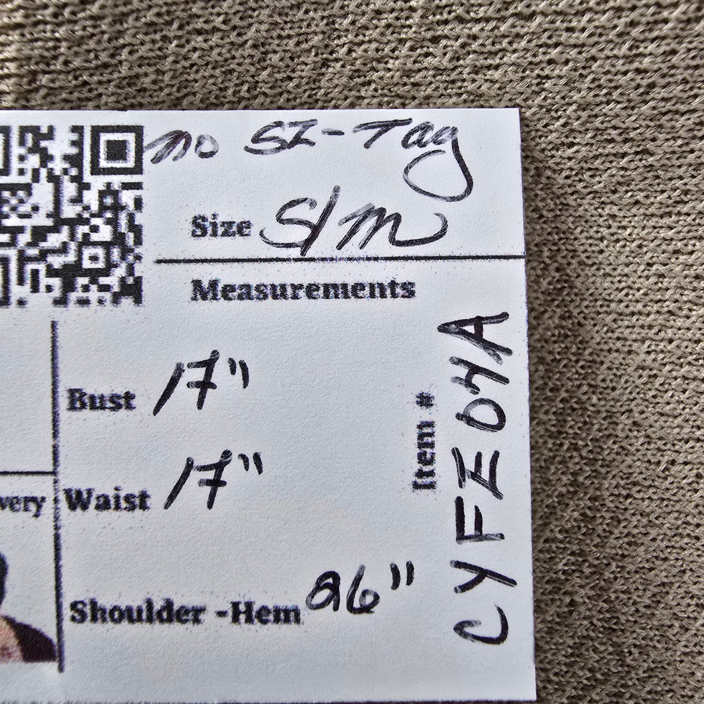 Vintage Brown Handmade Neck Tie Blouse Size S/M