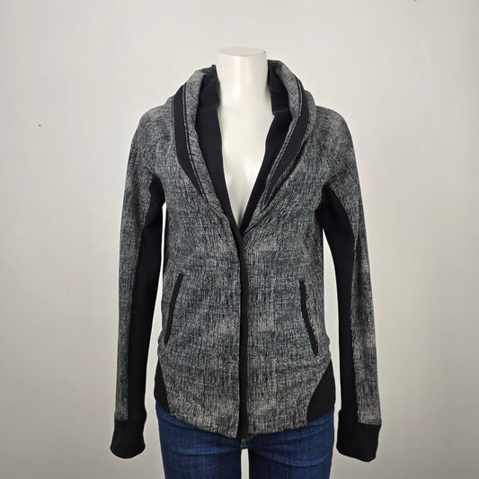 Lululemon Black & White To Class French Terry Cardigan Jacket Size 6