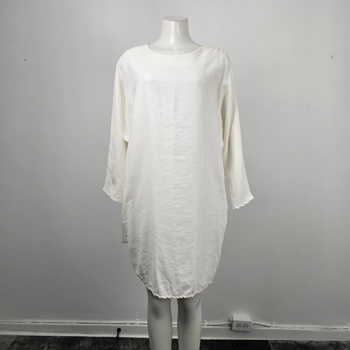 Oak + Fort White Long Sleeve Dress Size L