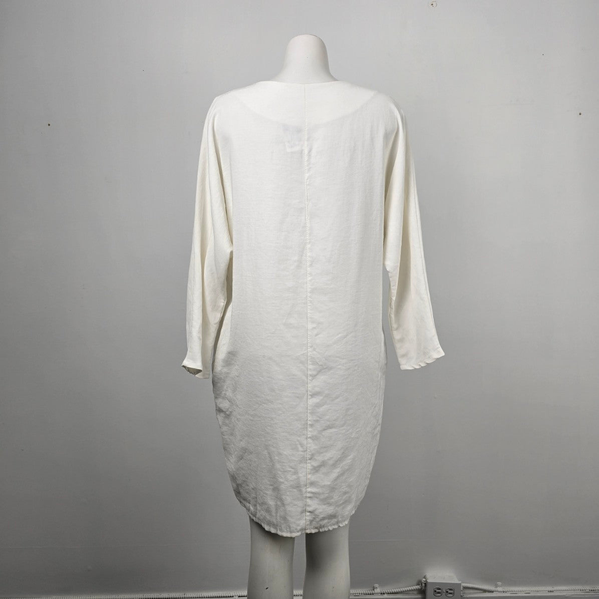 Oak + Fort White Long Sleeve Dress Size L