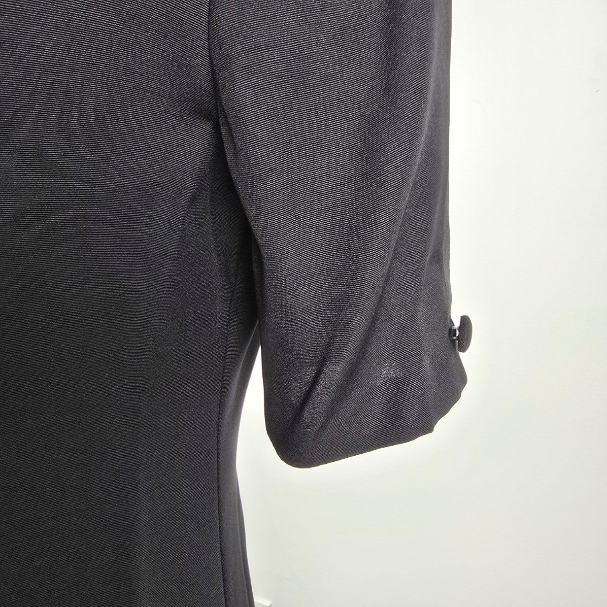 Vintage Savannah Black & Cream Collared Double Breasted Dress Size S