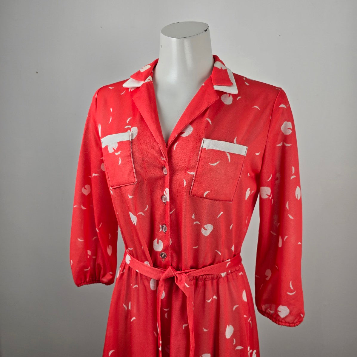 Vintage Leslie Belle Red Fit & Flare Dress Size M/L