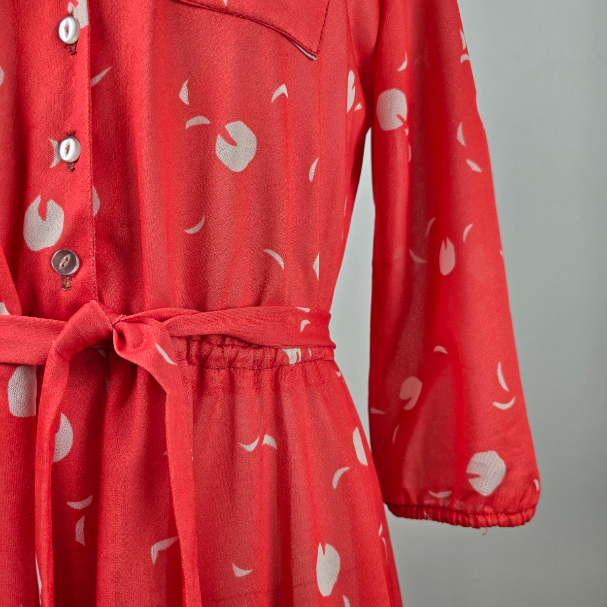 Vintage Leslie Belle Red Fit & Flare Dress Size M/L