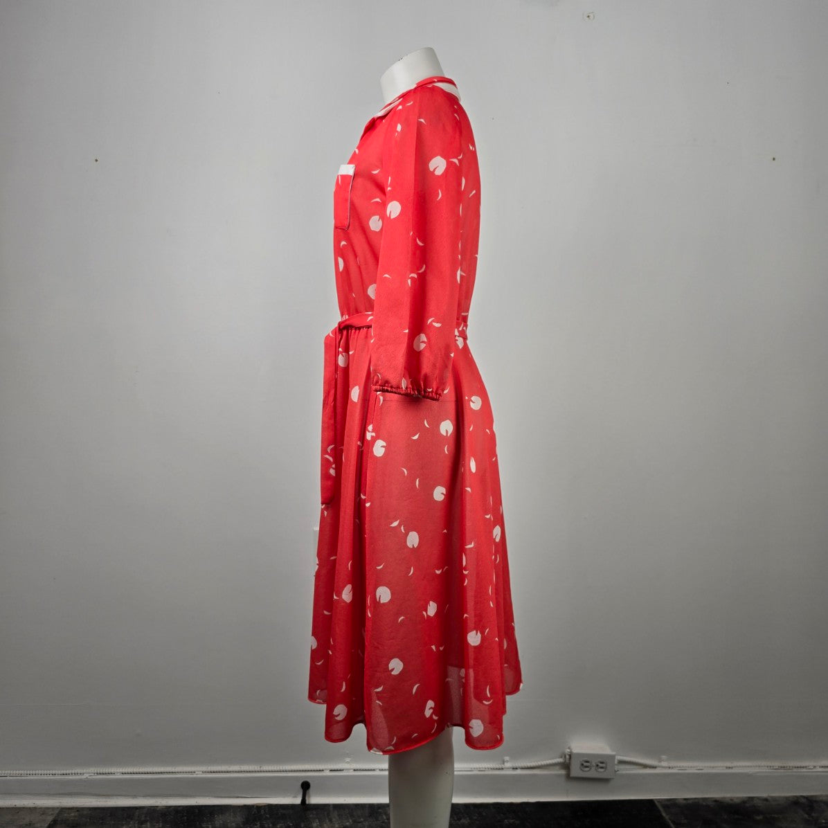 Vintage Leslie Belle Red Fit & Flare Dress Size M/L