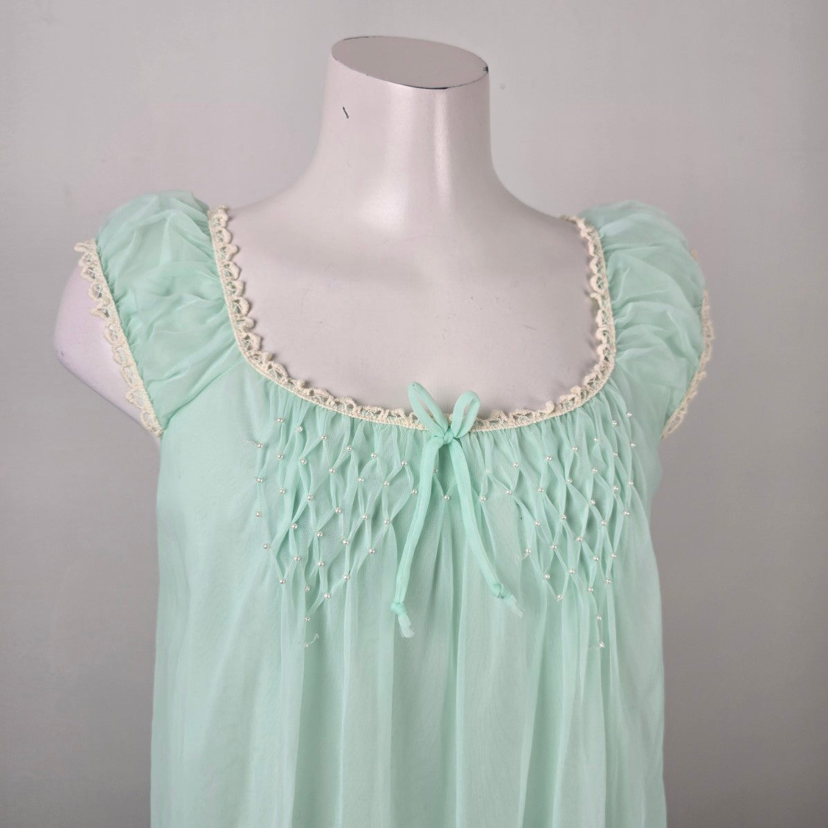 Vintage Blue Lingerie Night Gown Dress Size M