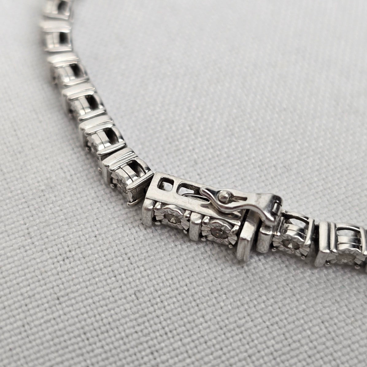 925 Sterling Silver IKS Diamond Tennis Bracelet