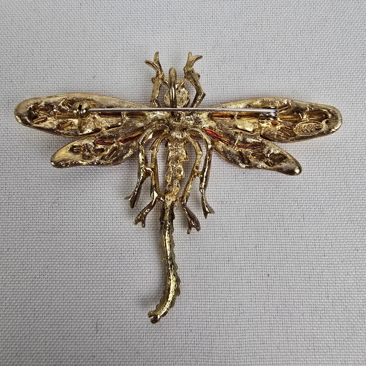 Gold Purple & Orange Fire Fly Brooch