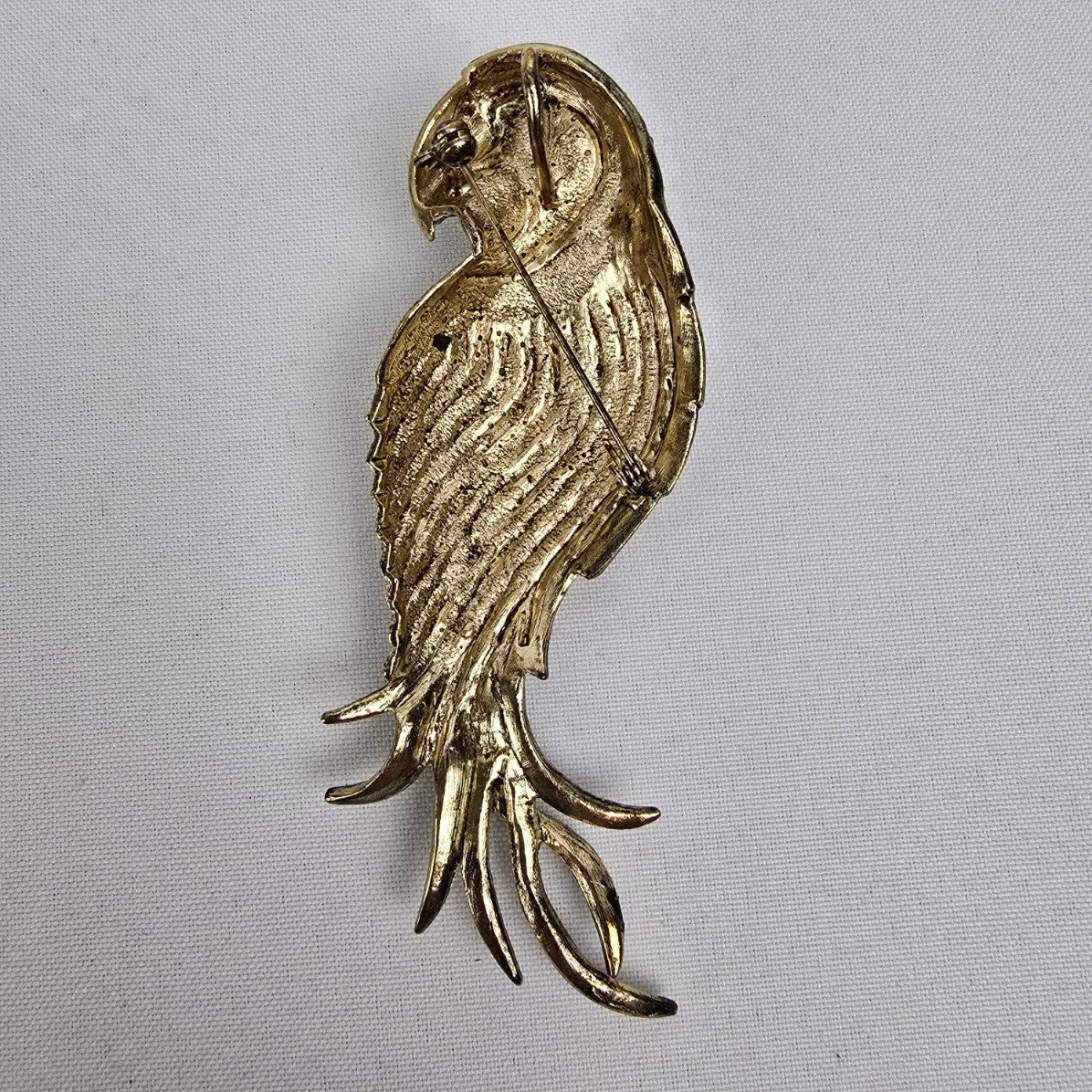 Parrot Colorful Rhinestone Oversize Bird Brooch