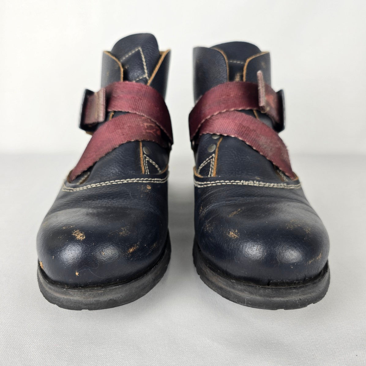 Fly London Saji Black Leather Distressed Moto Ankle Boots Size 9