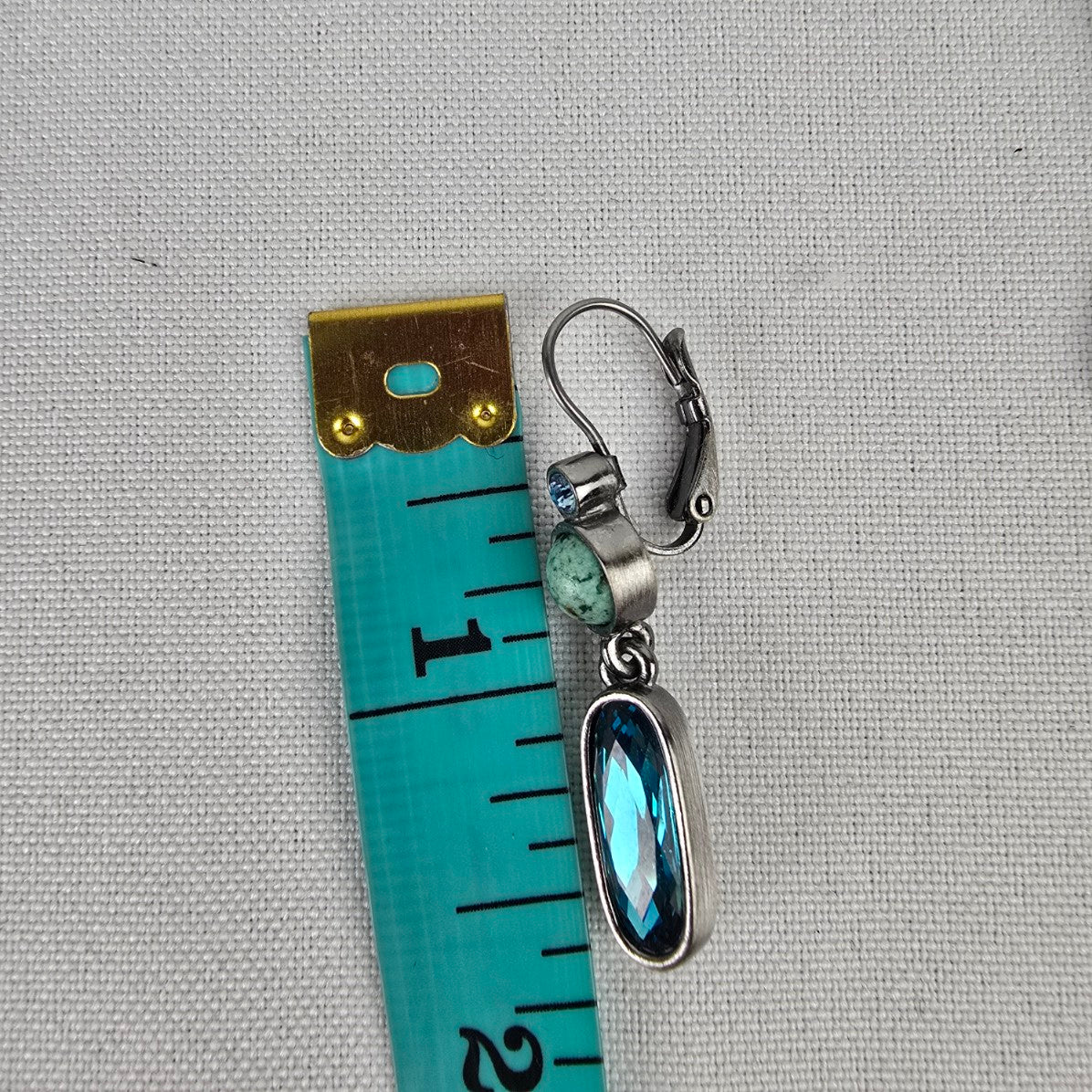 Dyrberg Kern Faux Turquoise Crystal Drop Earrings