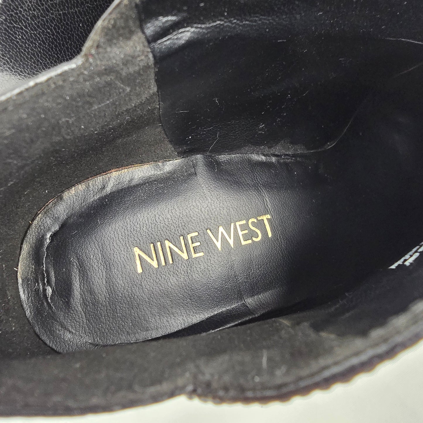 Nine West Black Leather Heeled Booties Size 5.5