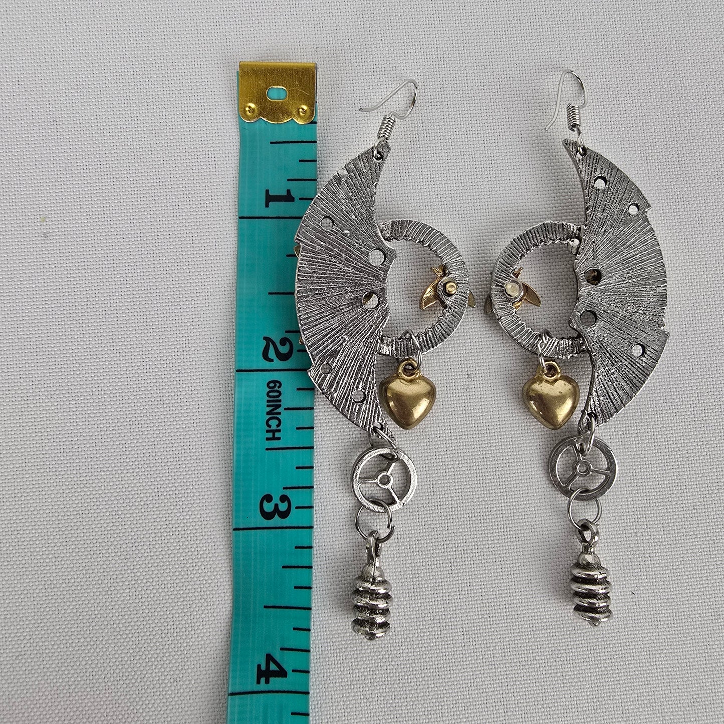 Silver Steampunk Bea Statement Earrings