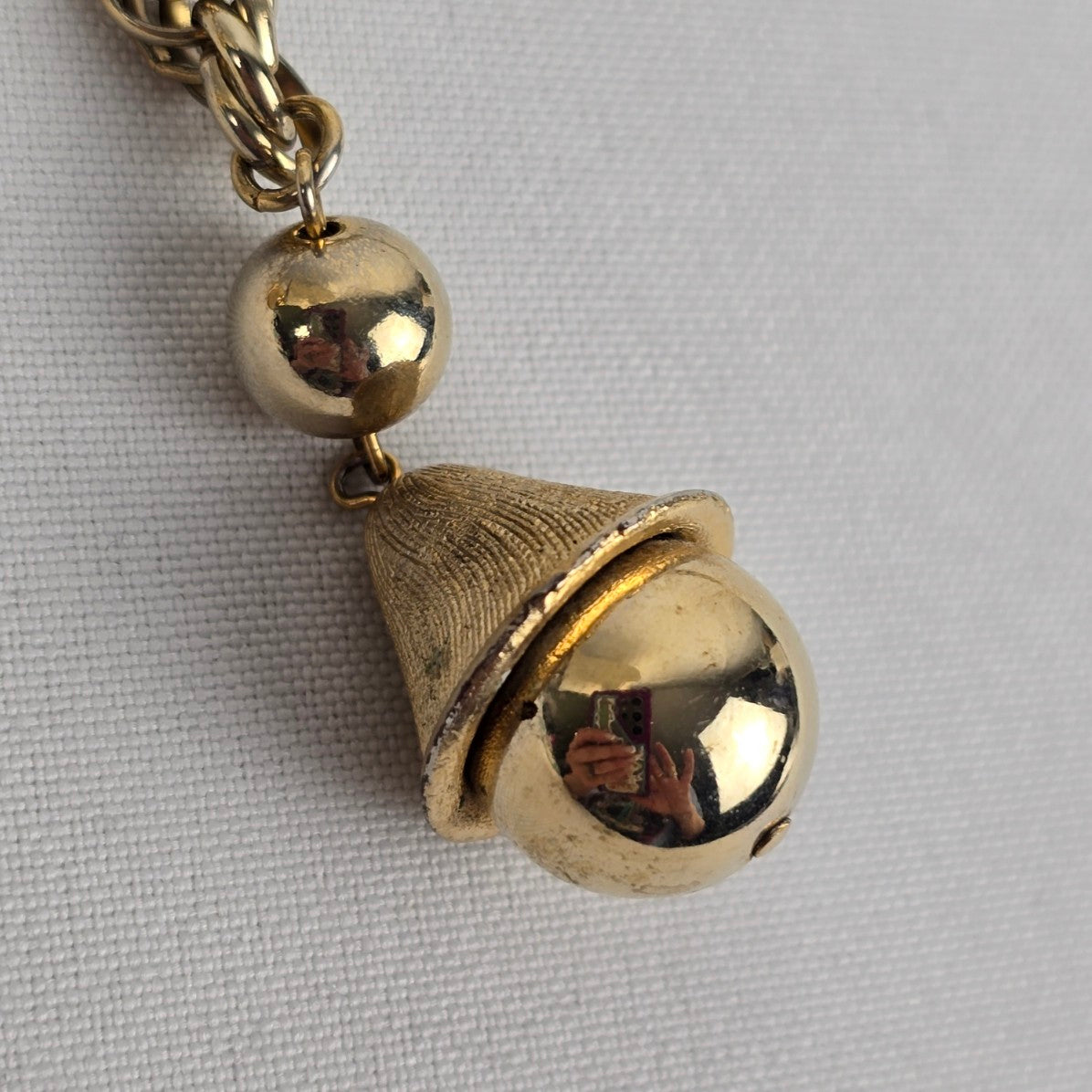 Vintage Gold Tone Twisted Lariat Chain Necklace