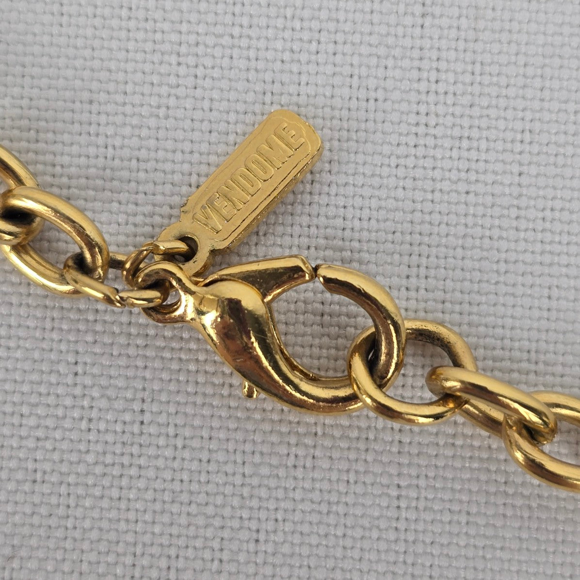 Vintage Vendome Black & Gold Long Pendant Necklace