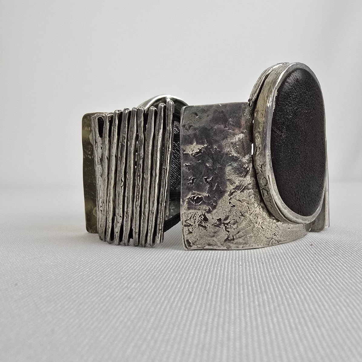 Anne Marie Chagnon Silver & Leather Stretch Bracelet