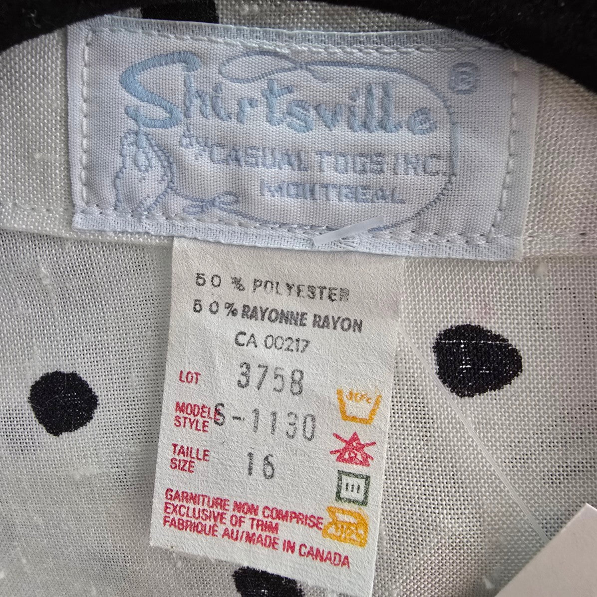 Vintage Shirtsville White Puff Sleeve Button Up Collared Blouse Size M/L