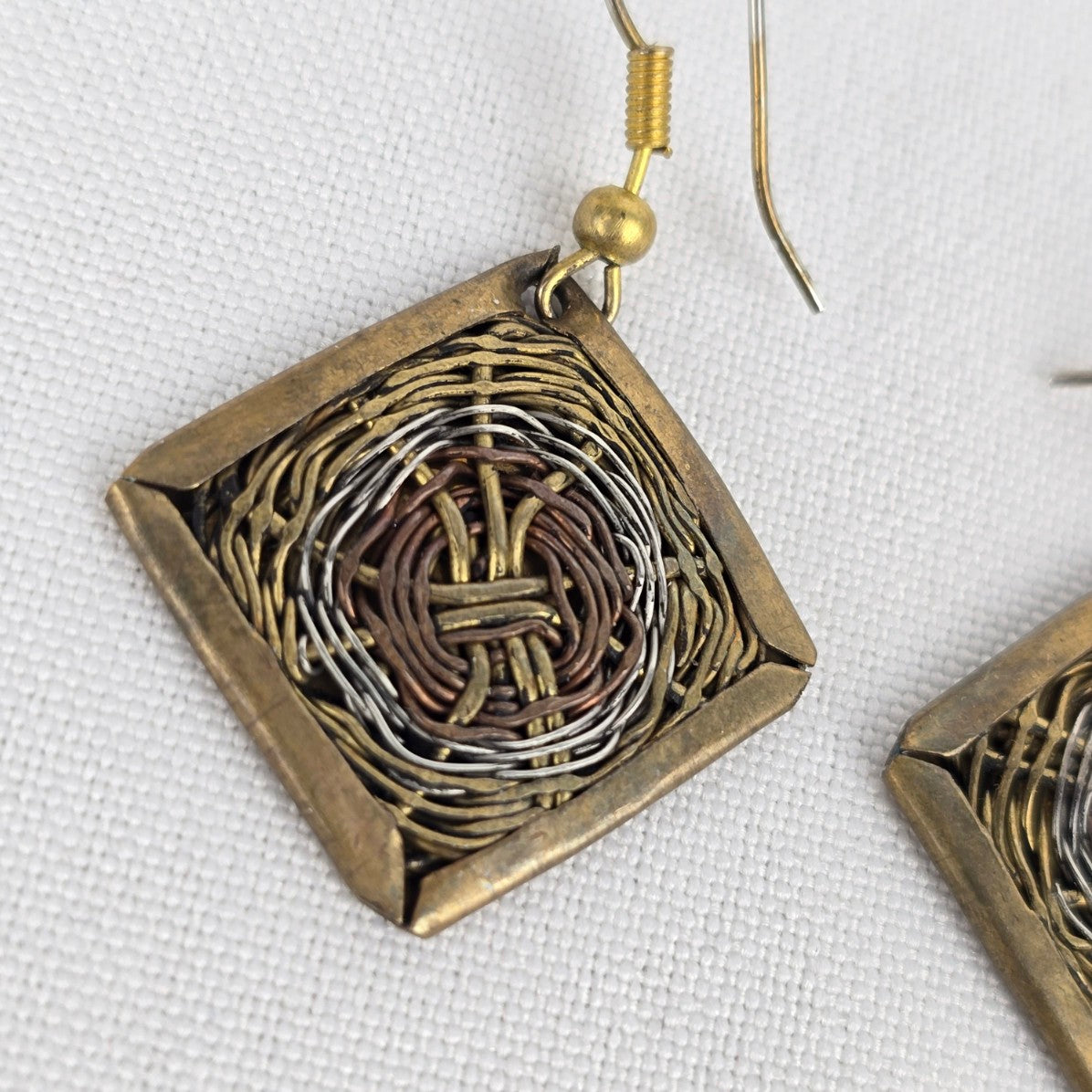Bronze Bird Nest Drop Earrings