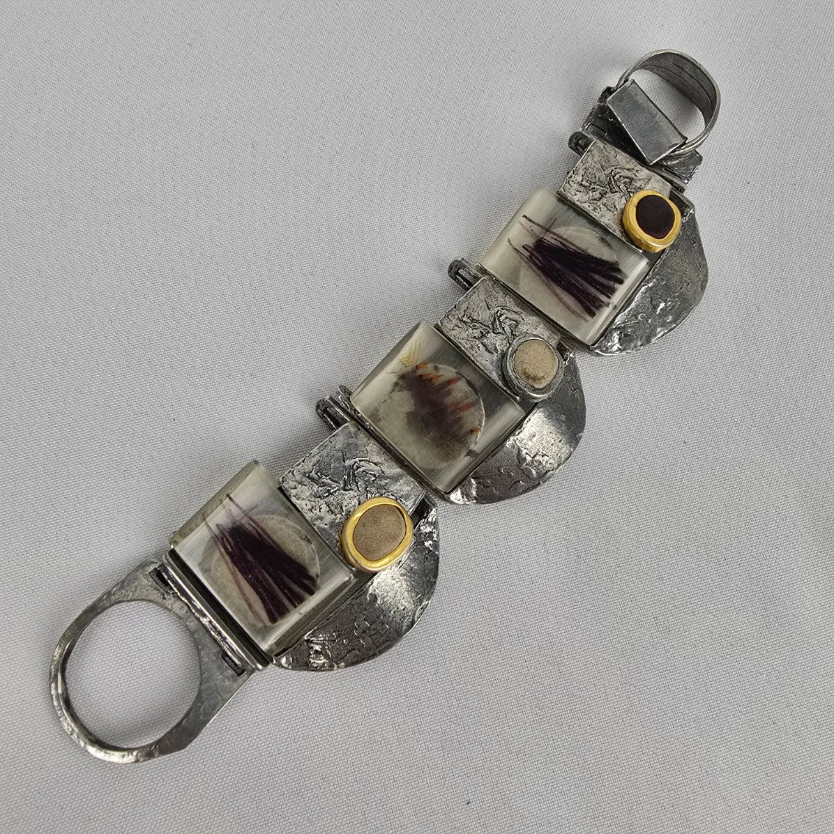 Anne Marie Chagnon Silver Mixed Metal Link Bracelet