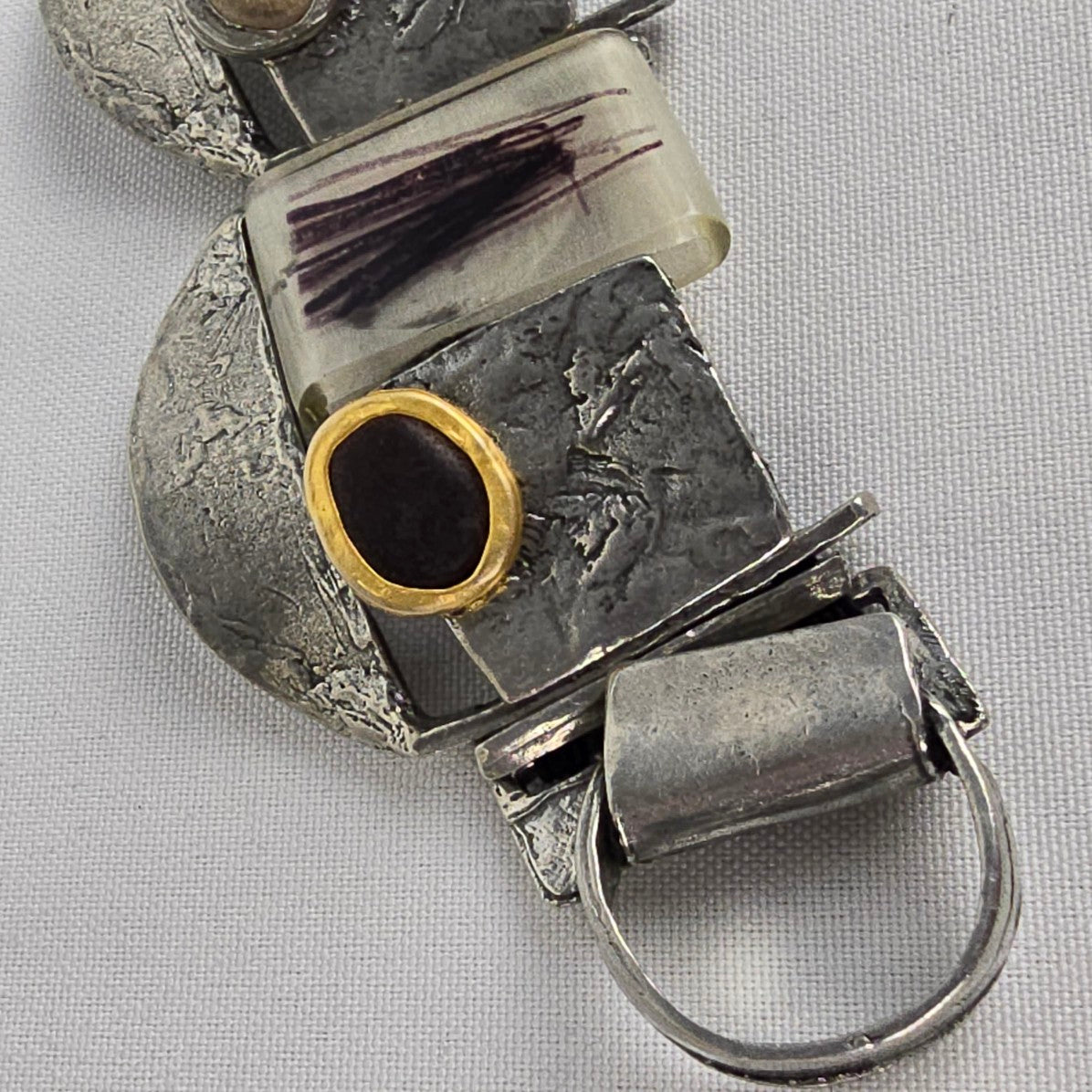 Anne Marie Chagnon Silver Mixed Metal Link Bracelet