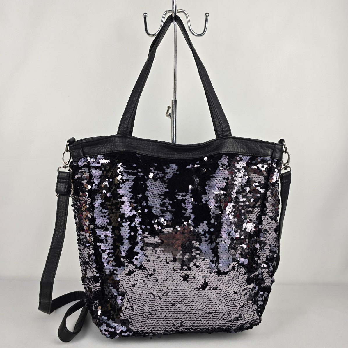 Let Them Eat Cake Black Sequined Tote Purse