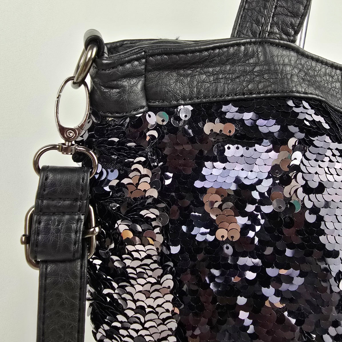 Let Them Eat Cake Black Sequined Tote Purse
