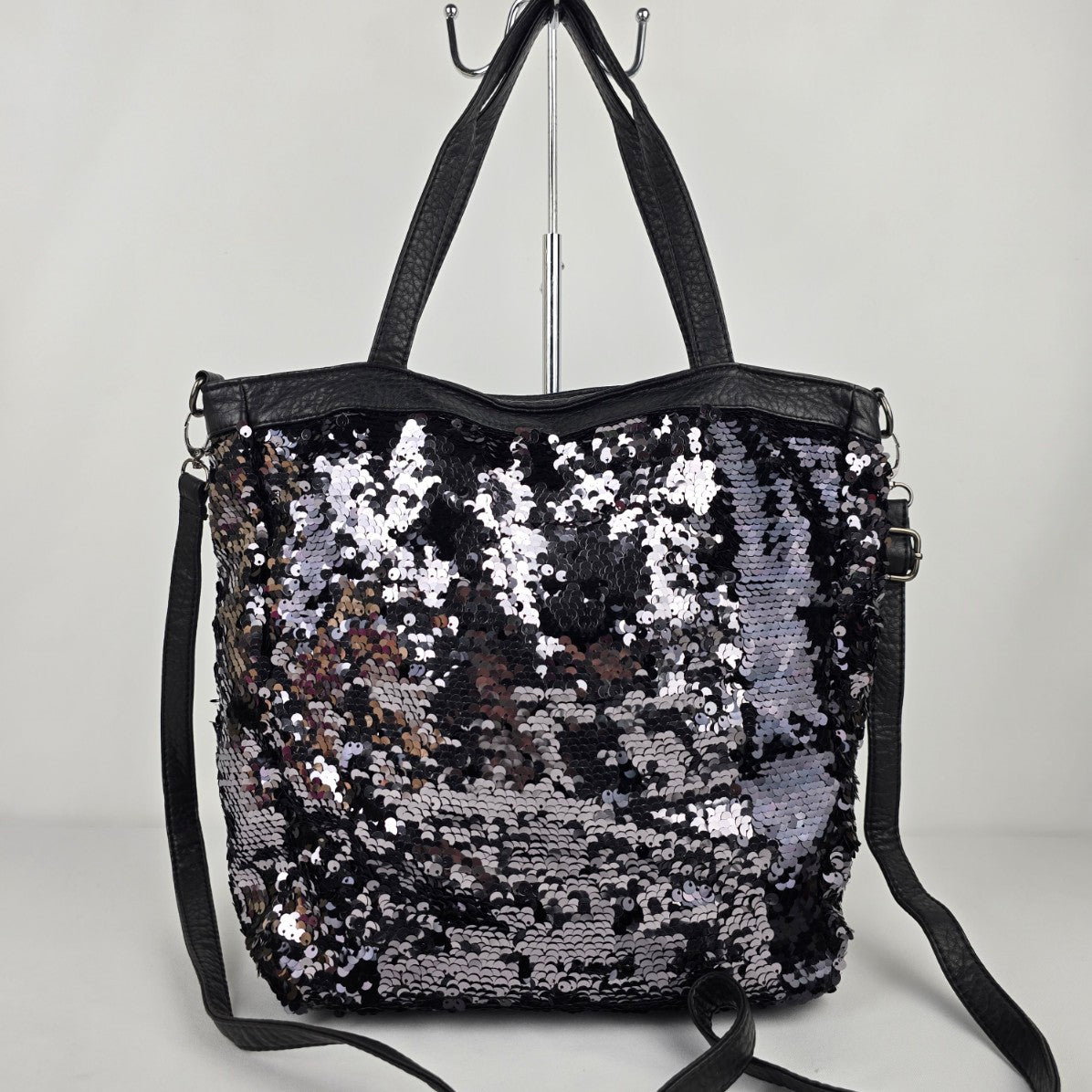 Let Them Eat Cake Black Sequined Tote Purse