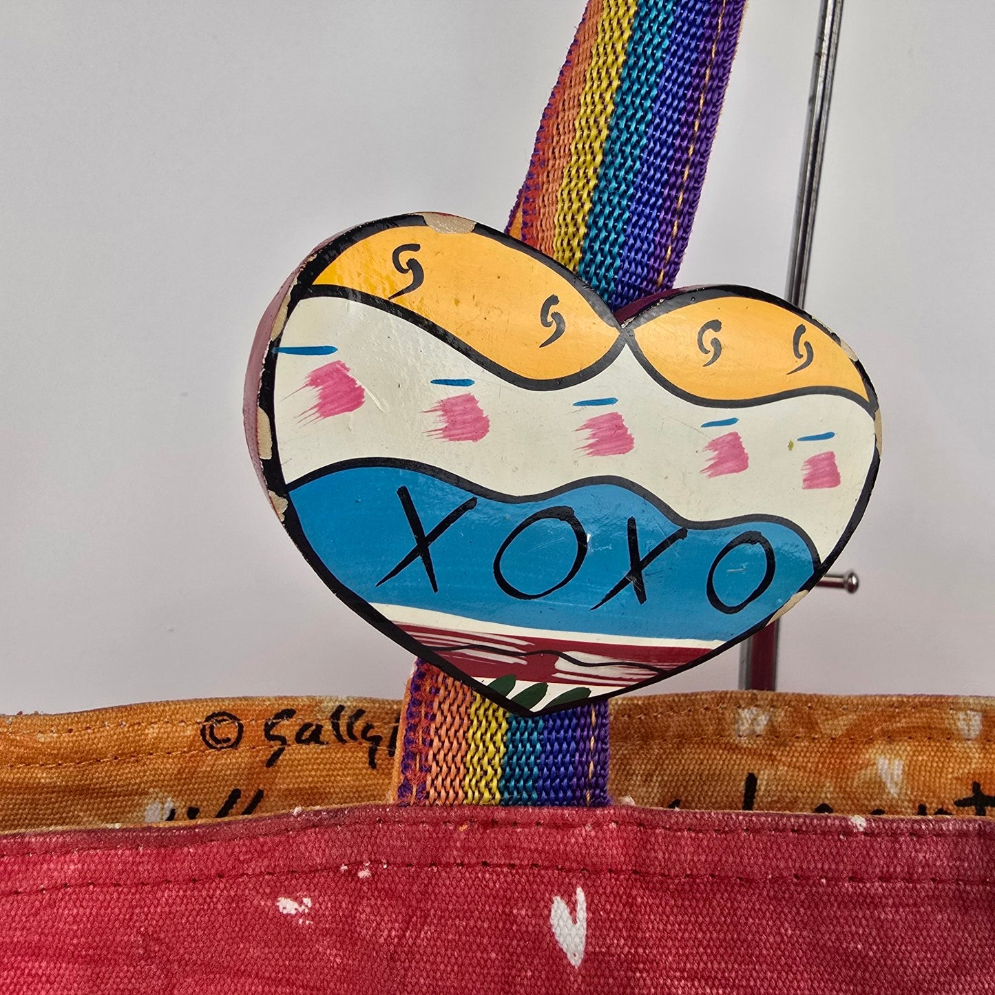 A Rainbow for Life Sally Huss Heart Print Tote Overnight Bag