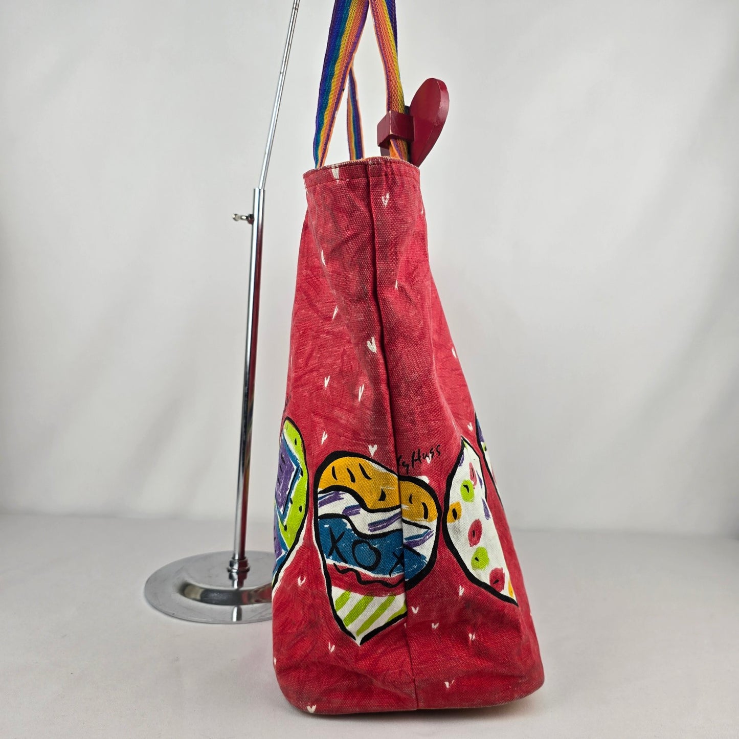 A Rainbow for Life Sally Huss Heart Print Tote Overnight Bag