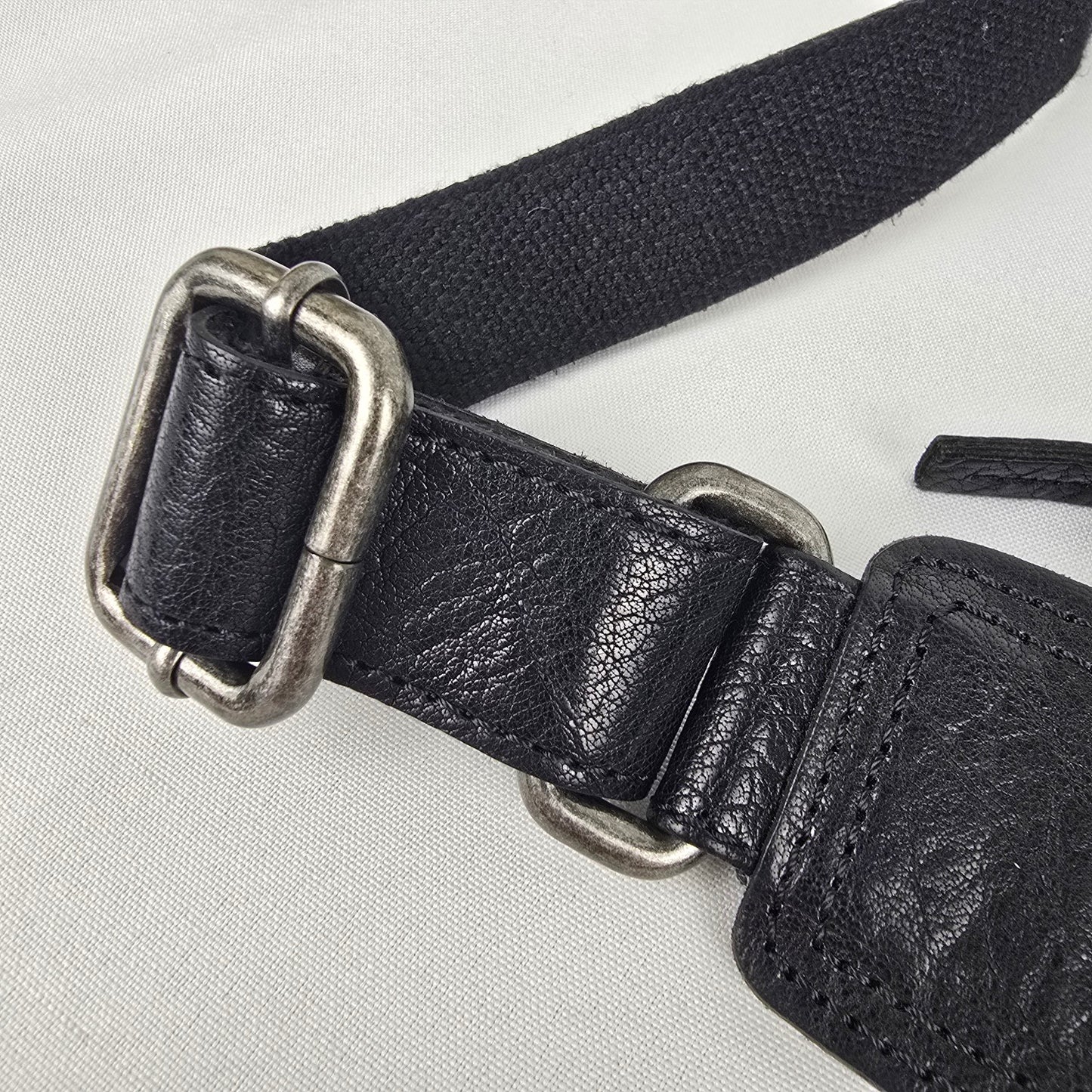 Spikes & Sparrow Black Leather Belt Bag