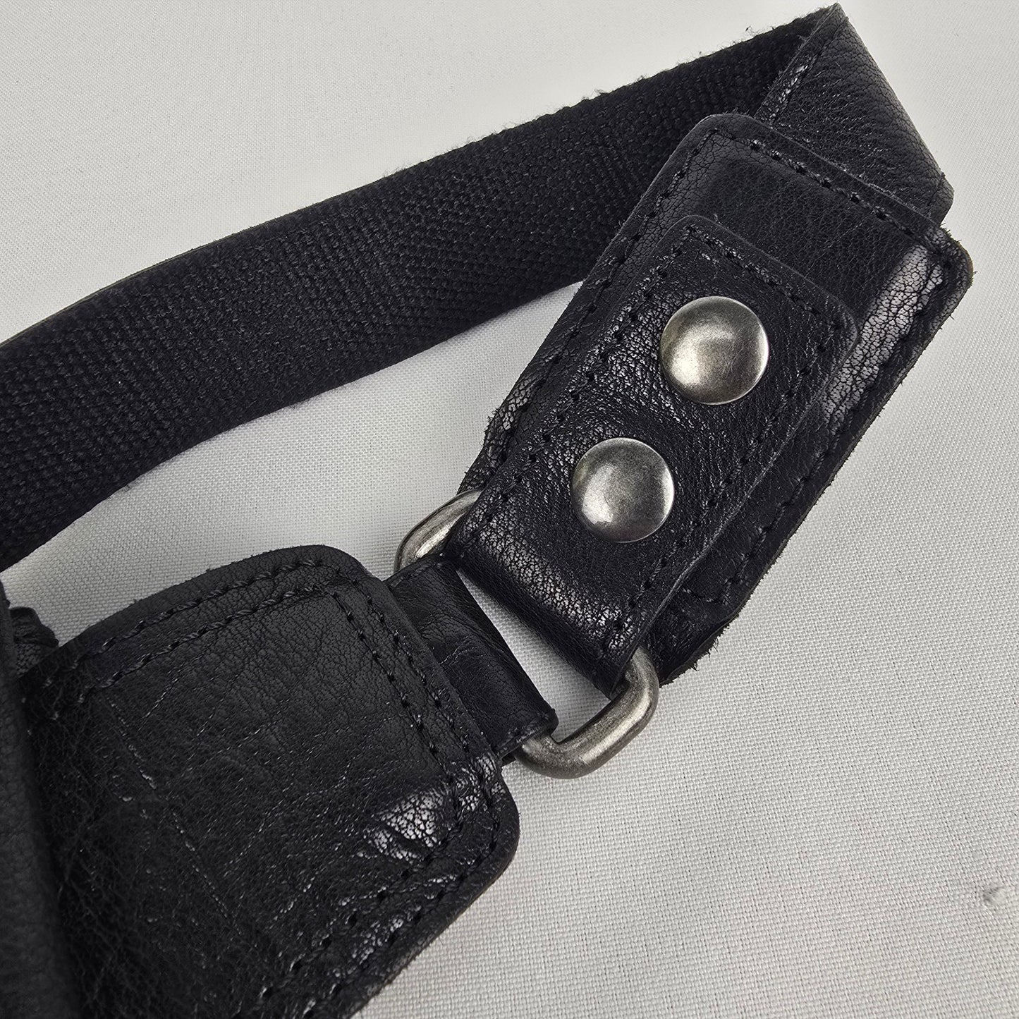 Spikes & Sparrow Black Leather Belt Bag