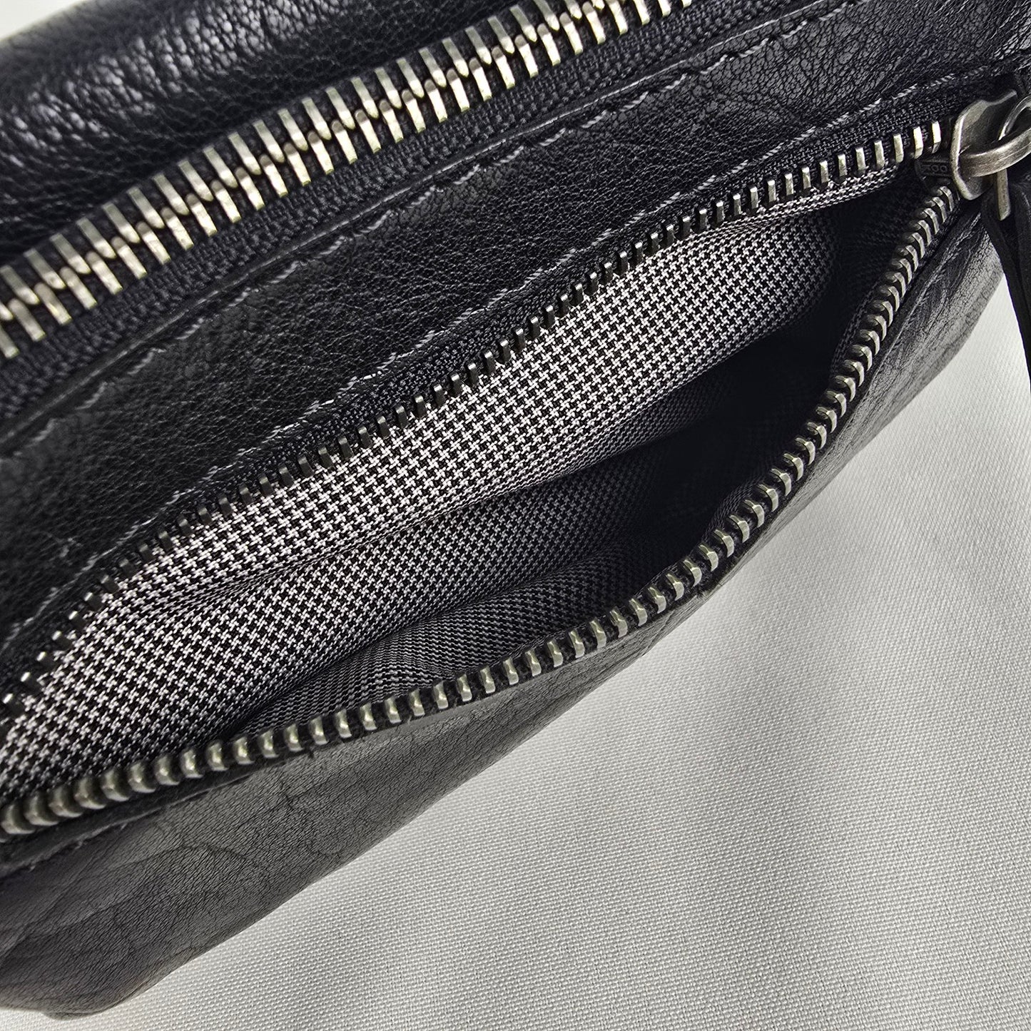 Spikes & Sparrow Black Leather Belt Bag