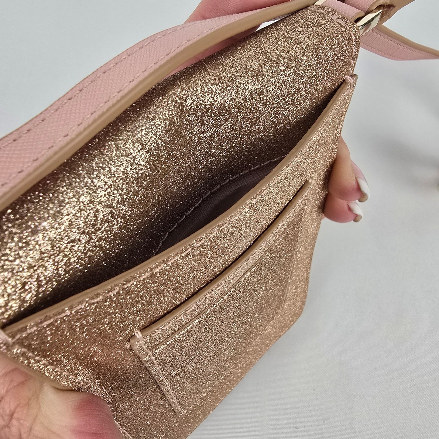 Kate Spade Shimmy Glitter Pink Phone Crossbody Purse