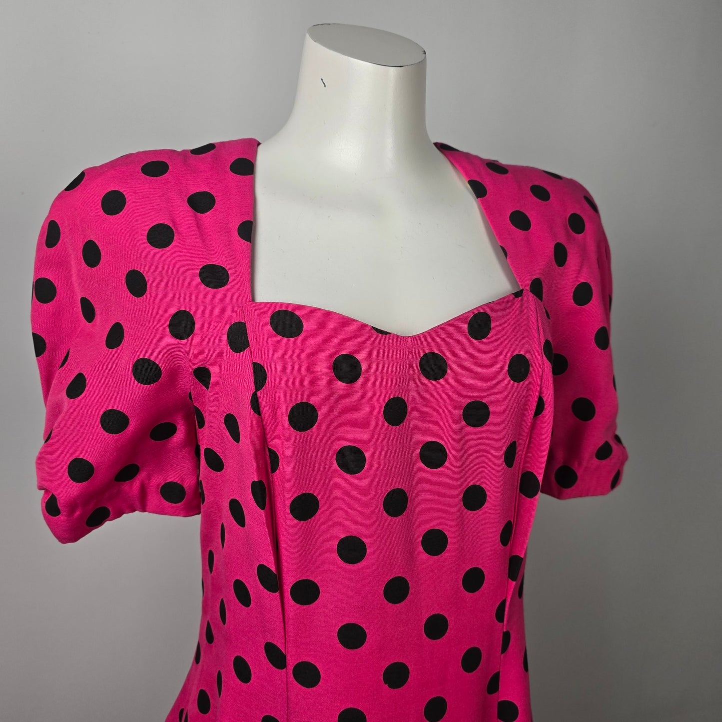 Vintage Pink Polka Dot Fit & Flare Dress Size M