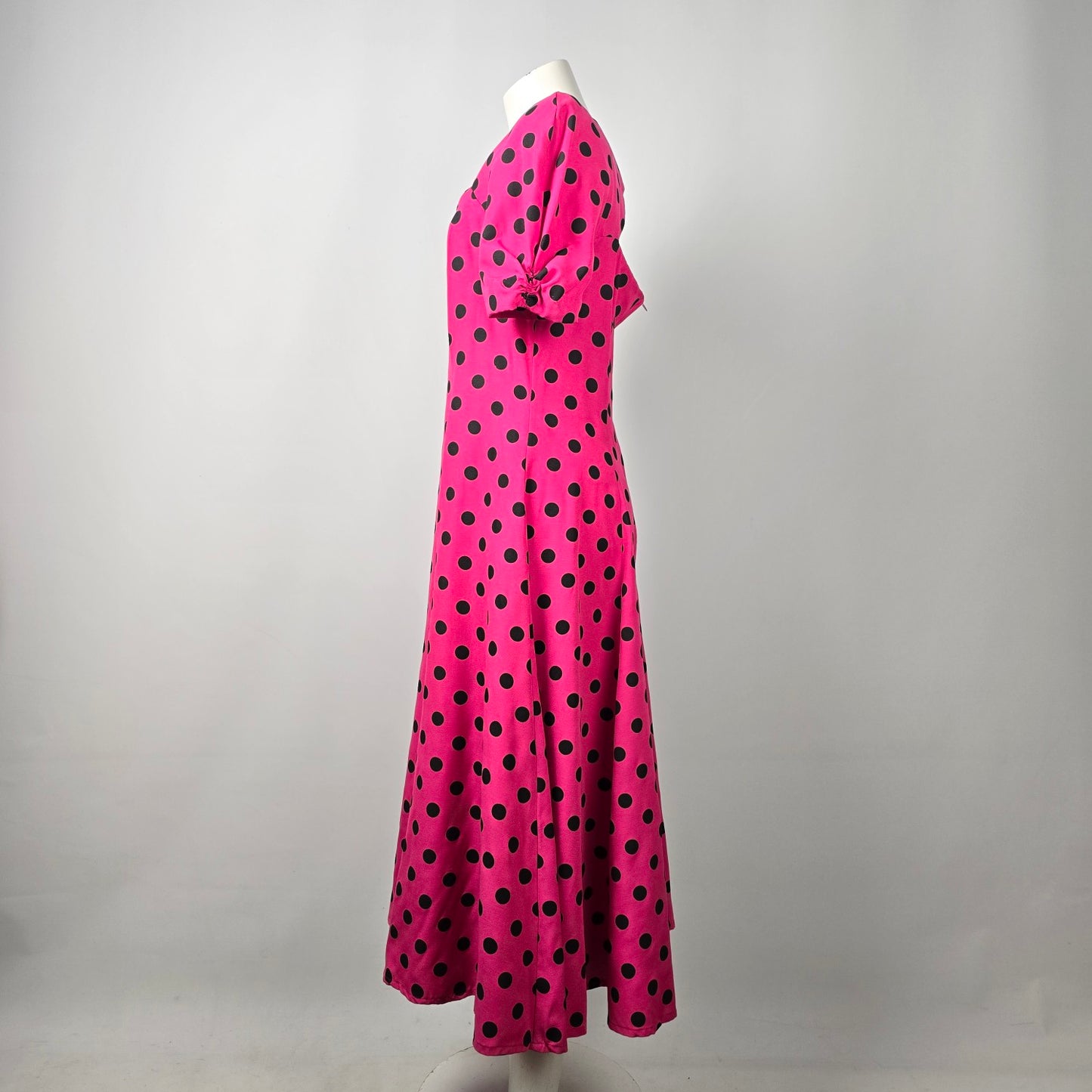 Vintage Pink Polka Dot Fit & Flare Dress Size M