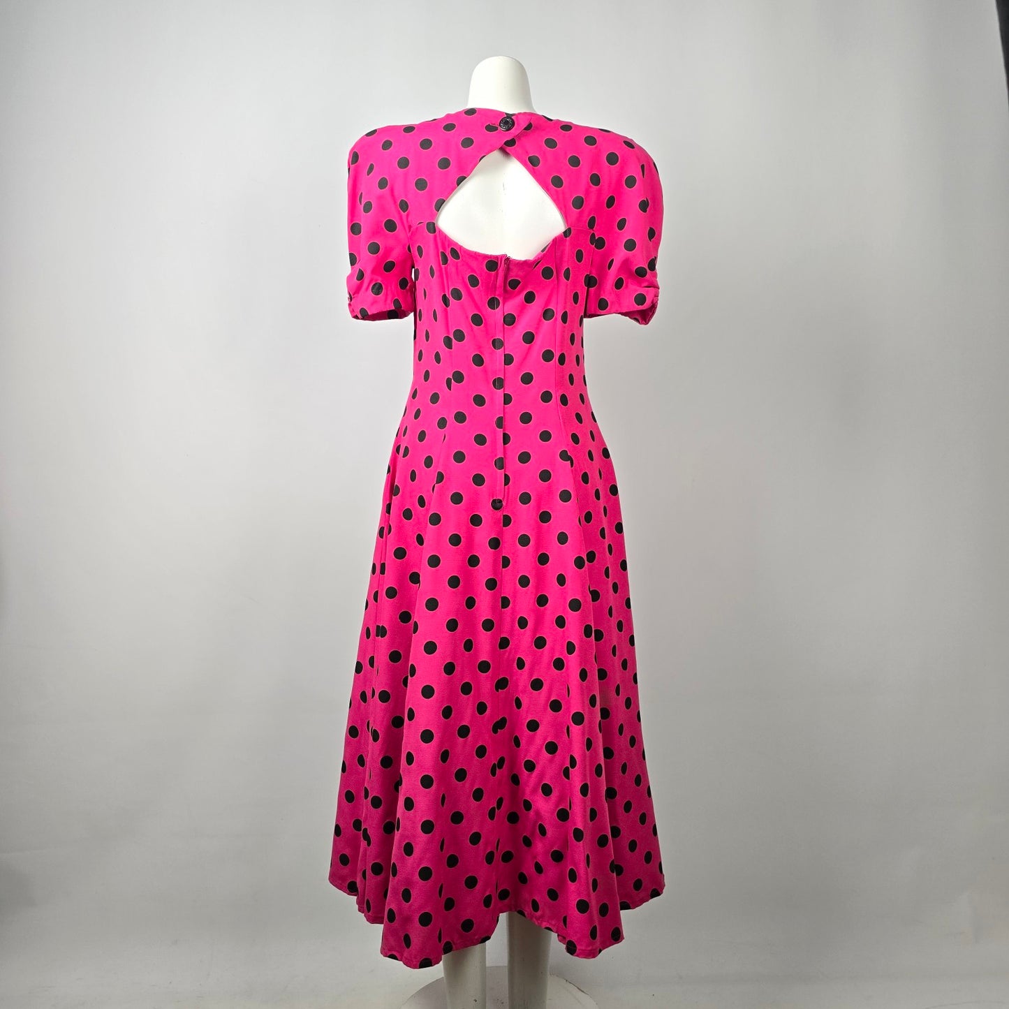 Vintage Pink Polka Dot Fit & Flare Dress Size M