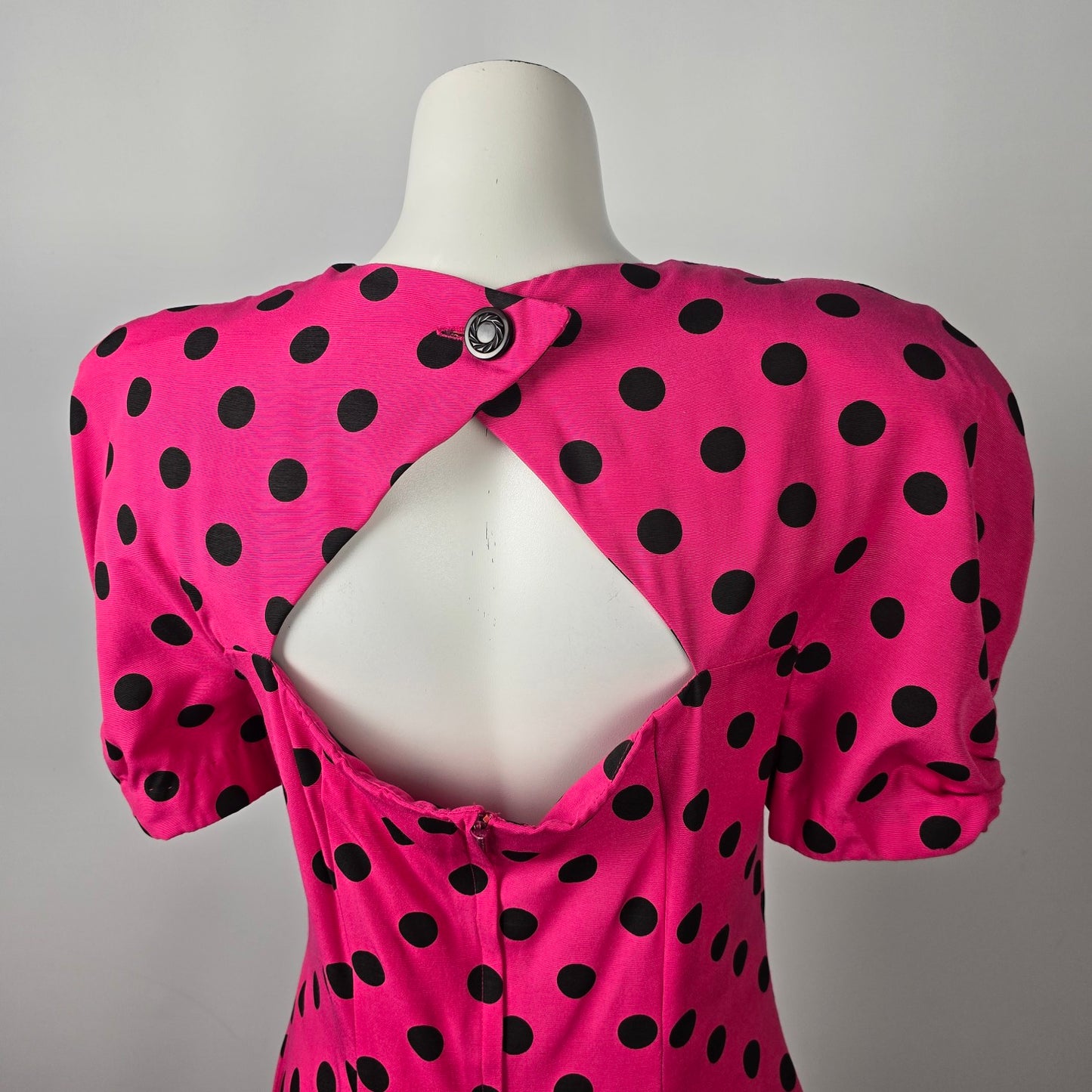 Vintage Pink Polka Dot Fit & Flare Dress Size M