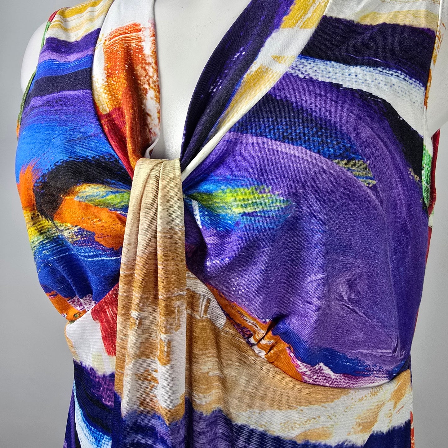 Art by Dolcezza Blue Art Print Maxi Dress Size XL
