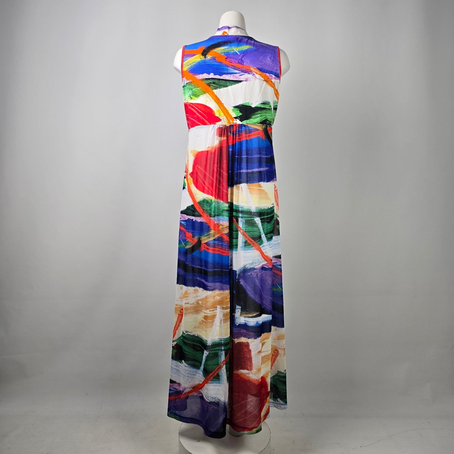 Art by Dolcezza Blue Art Print Maxi Dress Size XL