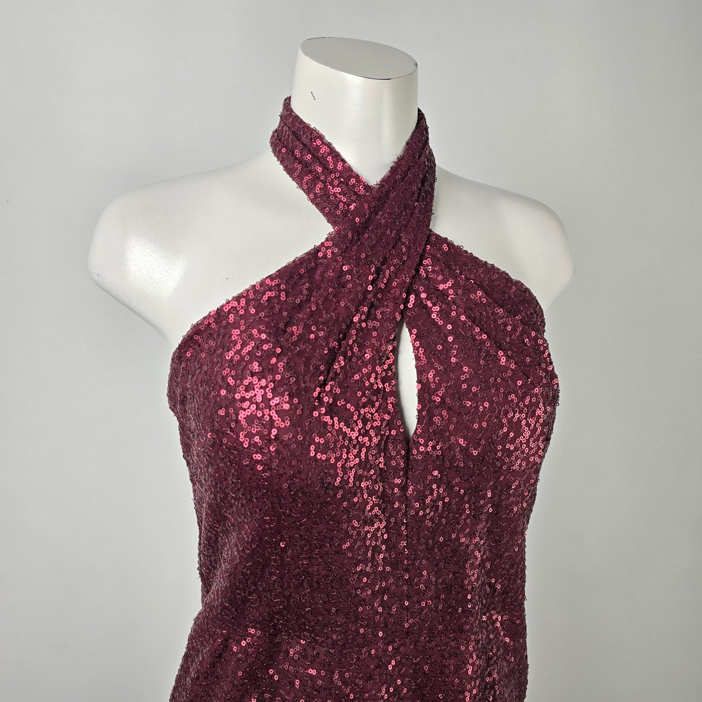Morilee Burgundy Halter Neck Gown Size 12