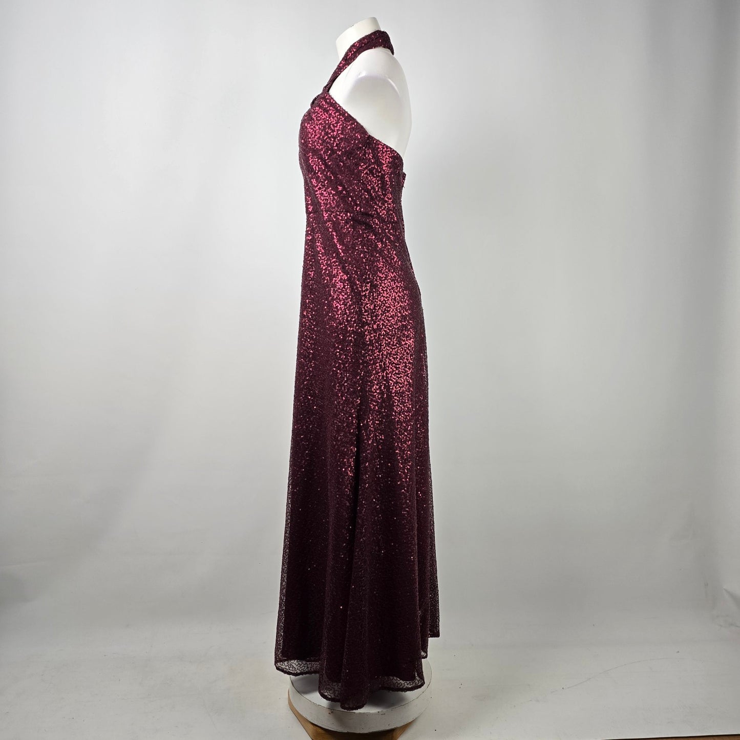 Morilee Burgundy Halter Neck Gown Size 12